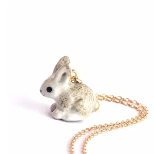 Goldentail Rabbit Ceramic Pendant by Camp Hollow