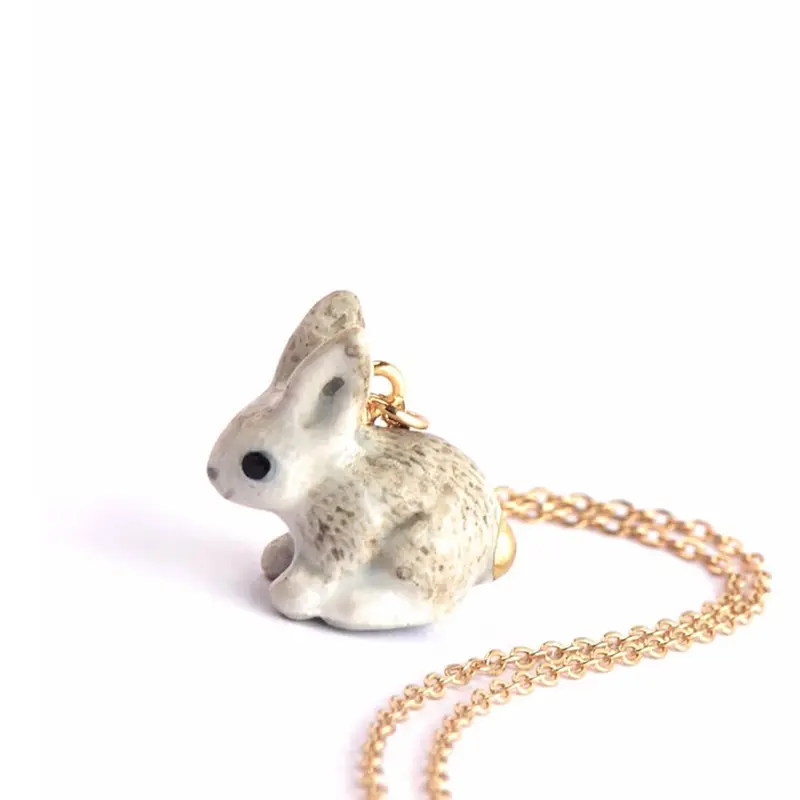 Goldentail Rabbit Ceramic Pendant by Camp Hollow
