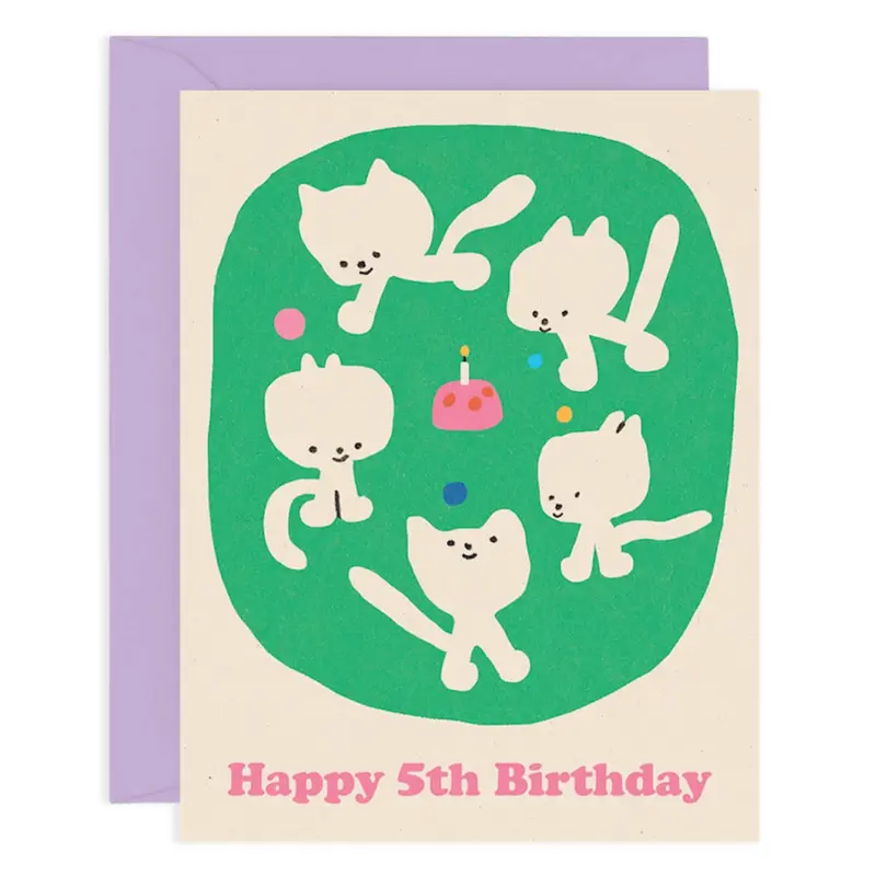 Happy 5th Birthday Age Greetings Card by Maria Ramos for Wrap