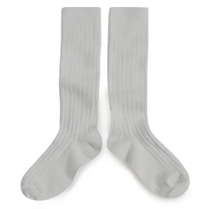 La Haute Ribbed Knee High Socks in Jour de Pluie by Collegien - Last One In Stock - 1-2 Years