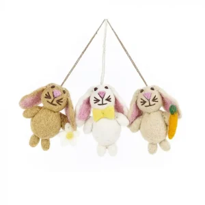 Mini Easter Bunny Hanging Decorations by Felt So Good