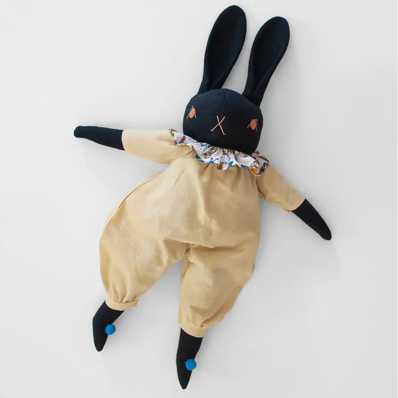 Ollie Large Rabbit in Black by Polka Dot Club