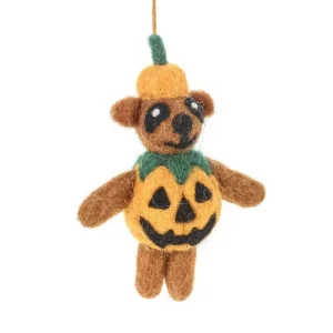 Patrick The Pumpkin Bear Hanging Halloween Decoration by Felt So Good