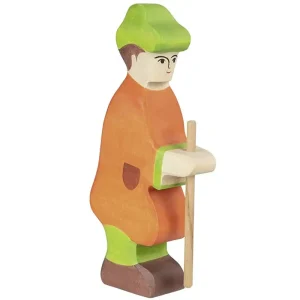 Shepherd with Staff Wooden Figure by Holztiger