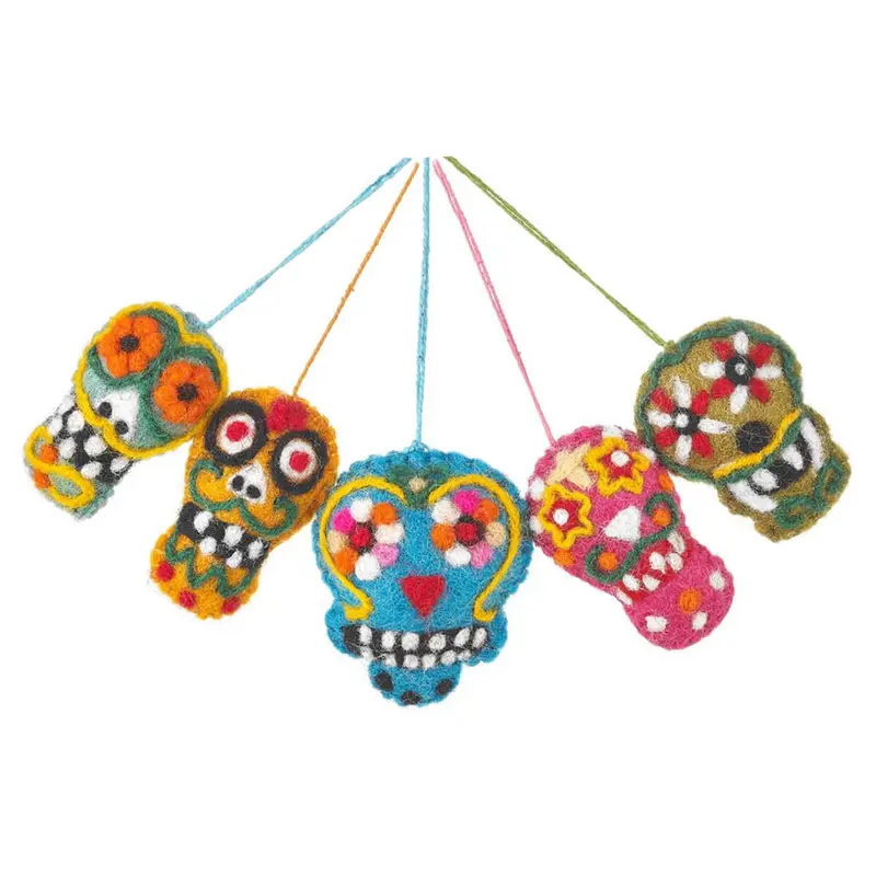 Sugar Skulls Hanging Halloween Decorations by Felt So Good