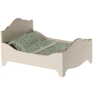 Wooden Bed for Mouse in Blue by Maileg