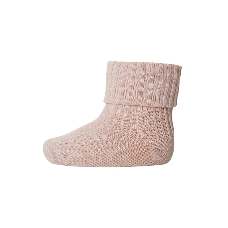 Wool Rib Ankle Socks in Rose Dust by MP Denmark