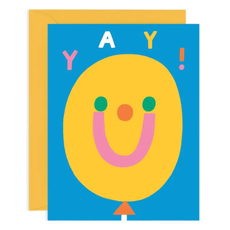 Yay Balloon Greetings Card by Susie Hammer for Wrap