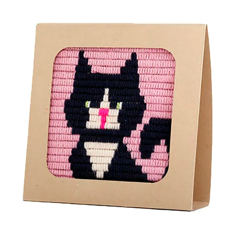 Black Cat Picture Frame Needlepoint Kit by Sozo
