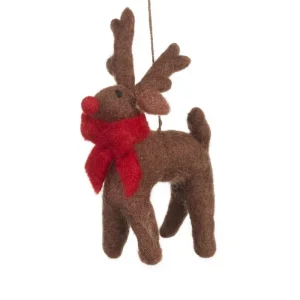 Brown Rudolph Hanging Christmas Decoration by Felt So Good