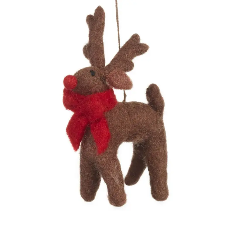 Brown Rudolph Hanging Christmas Decoration by Felt So Good
