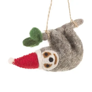 Christmas Sloth Hanging Decoration by Felt So Good
