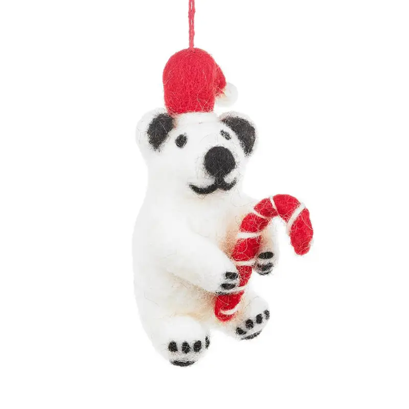 Colin The Polar Bear Hanging Christmas Decoration by Felt So Good