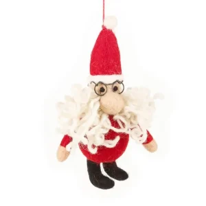 Curly Santa Hanging Christmas Decoration by Felt So Good