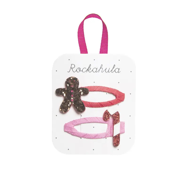 Gingerbread And Candy Cane Hair Clips by Rockahula