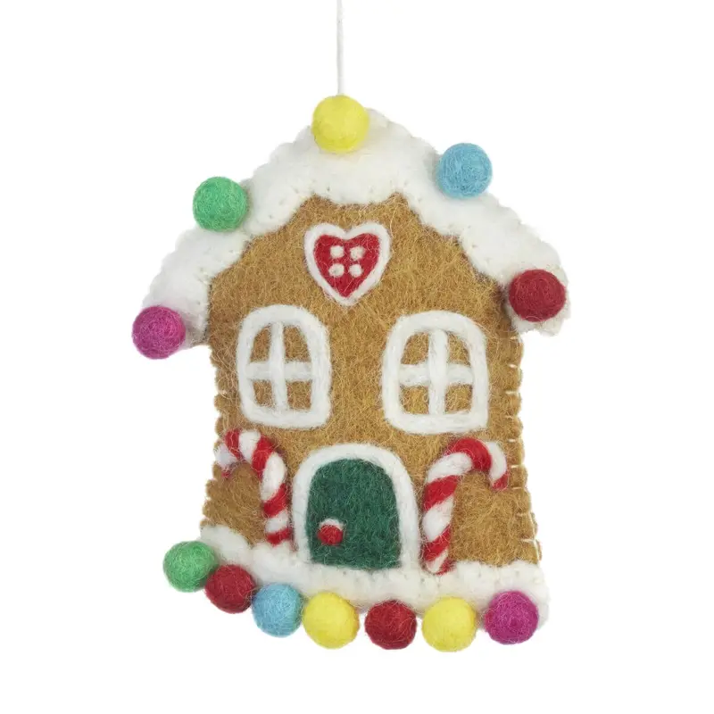 Gingerbread House Hanging Christmas Decoration by Felt So Good