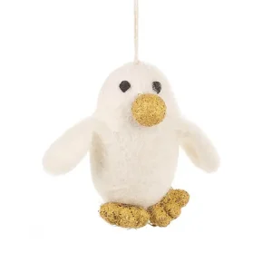 Golden Penguin Hanging Christmas Decoration by Felt So Good