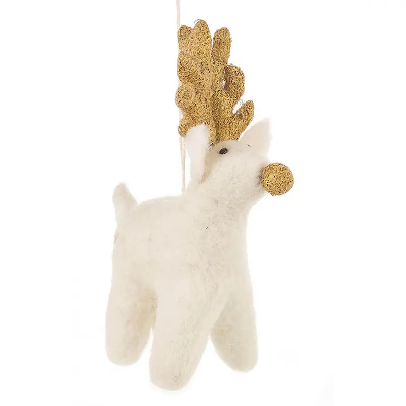 Golden Rudolph Hanging Christmas Decoration by Felt So Good
