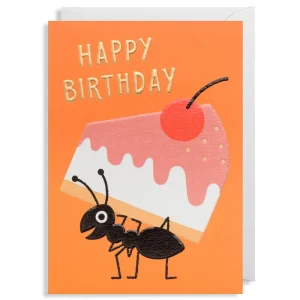 Happy Birthday Ant Greetings Card by Ilse Weisfelt for Lagom Design
