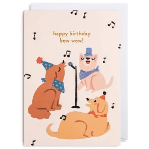 Happy Birthday Bow Wow Greetings Card by Elena Comte for Lagom Design