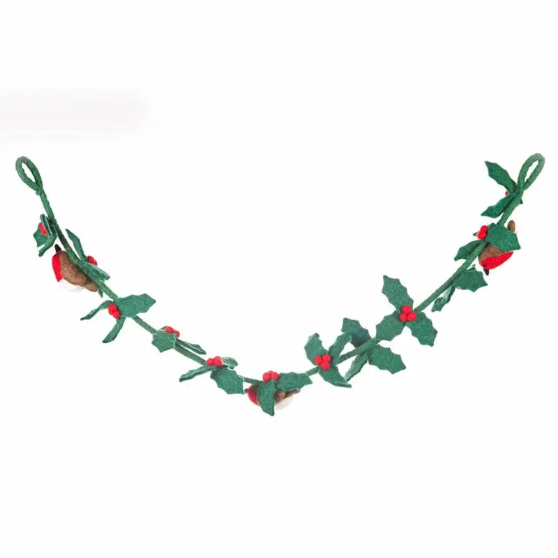 Holly And Robins Christmas Garland (120cm) by Felt So Good