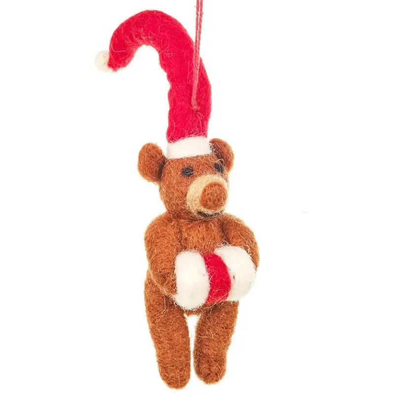Lil Santa Bear Hanging Christmas Decoration by Felt So Good