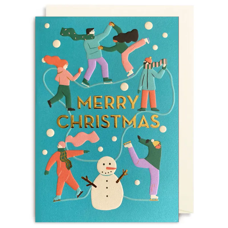 Merry Christmas Snowscene Greetings Card by Naomi Wilkinson for Lagom Design