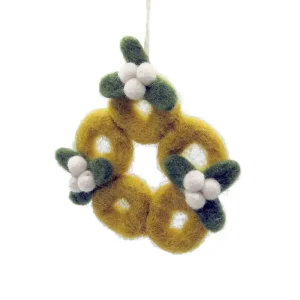 Mini 5 Golden Rings 12 Days Of Christmas Hanging Christmas Decoration by Amica