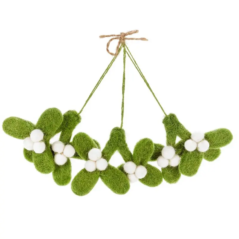 Mini Mistletoe Sprigs Hanging Christmas Decorations by Felt So Good