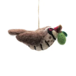 Mini Partridge With Pear 12 Days Of Christmas Hanging Christmas Decoration by Amica