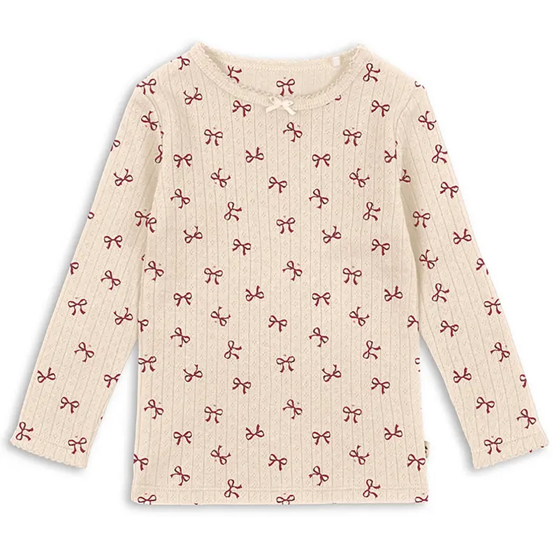 Minnie Long Sleeve Tee in Bow Rouge by Konges Sljd