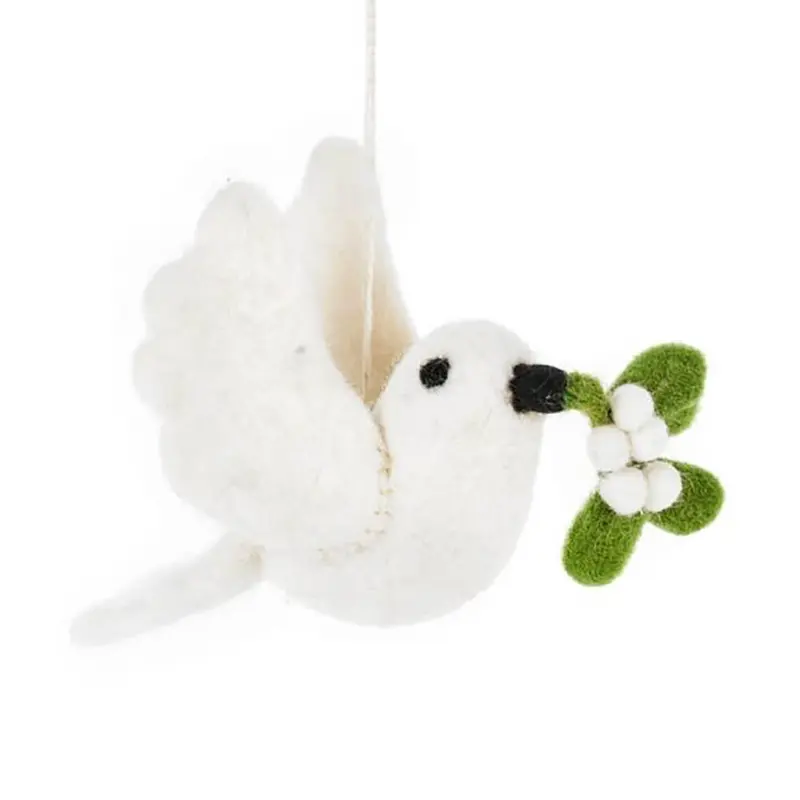 Mistletoe Dove Hanging Christmas Decoration by Felt So Good
