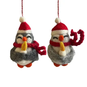 Penguin With Candle Hanging Christmas Decoration by Amica