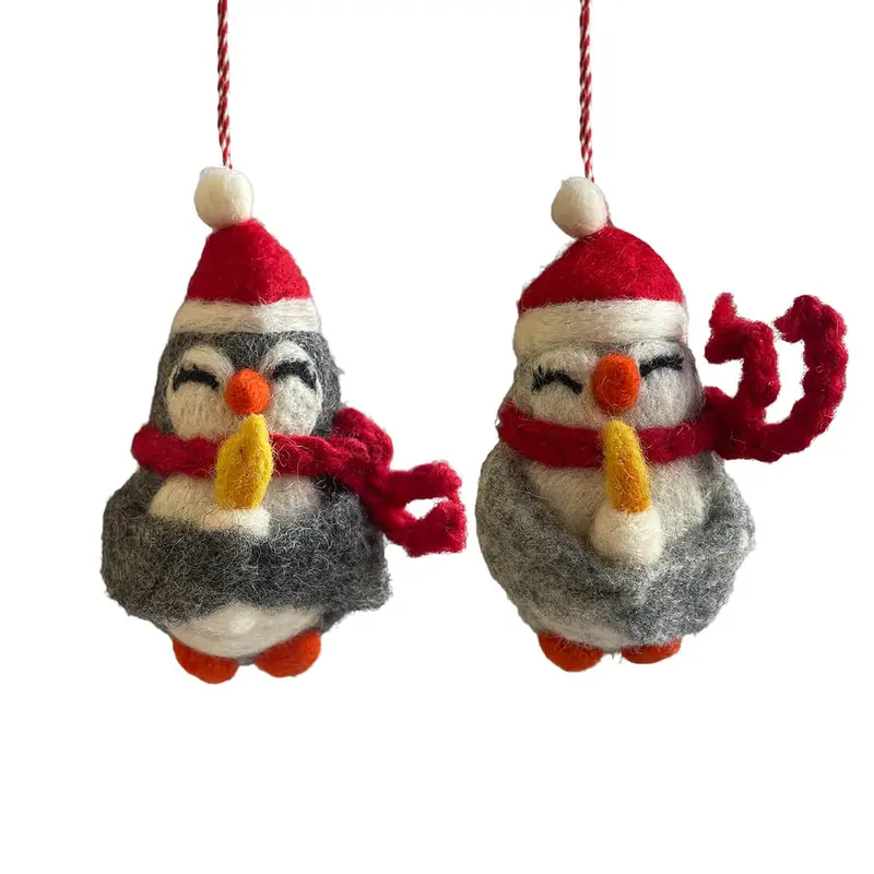 Penguin With Candle Hanging Christmas Decoration by Amica