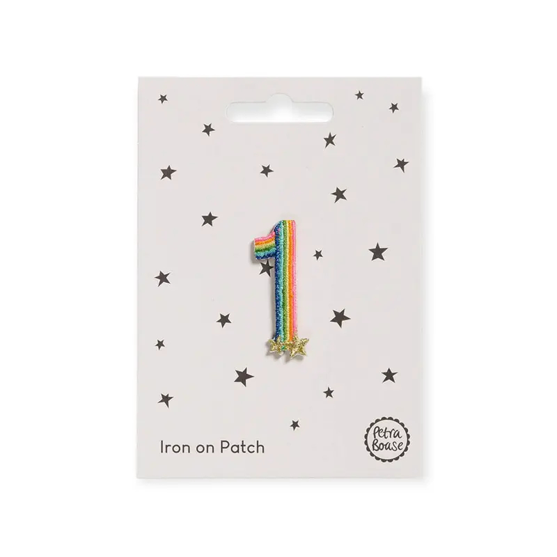 Rainbow Number One Iron On Patch by Petra Boase
