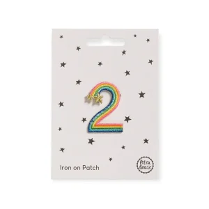 Rainbow Number Two Iron On Patch by Petra Boase