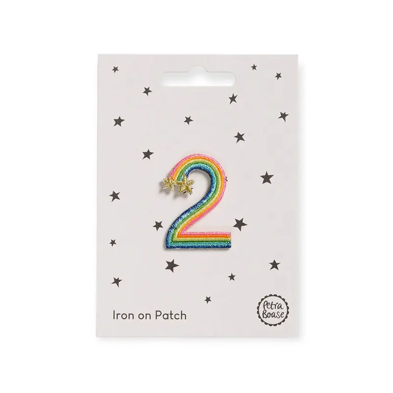 Rainbow Number Two Iron On Patch by Petra Boase