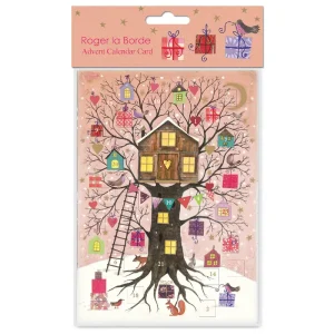 Treehouse Advent Calendar Greetings Card By Roger La Borde