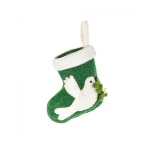 White Dove Mini Christmas Stocking Hanging Decoration by Felt So Good