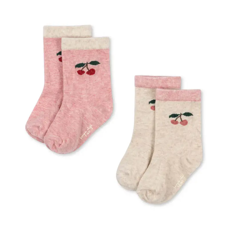 2 Pack Printed Socks in Cherry by Konges Sljd