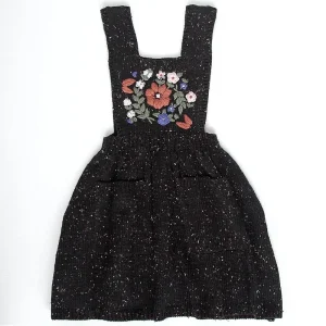 Bouquet Pinafore in Noir Tweed by Iver & Isla