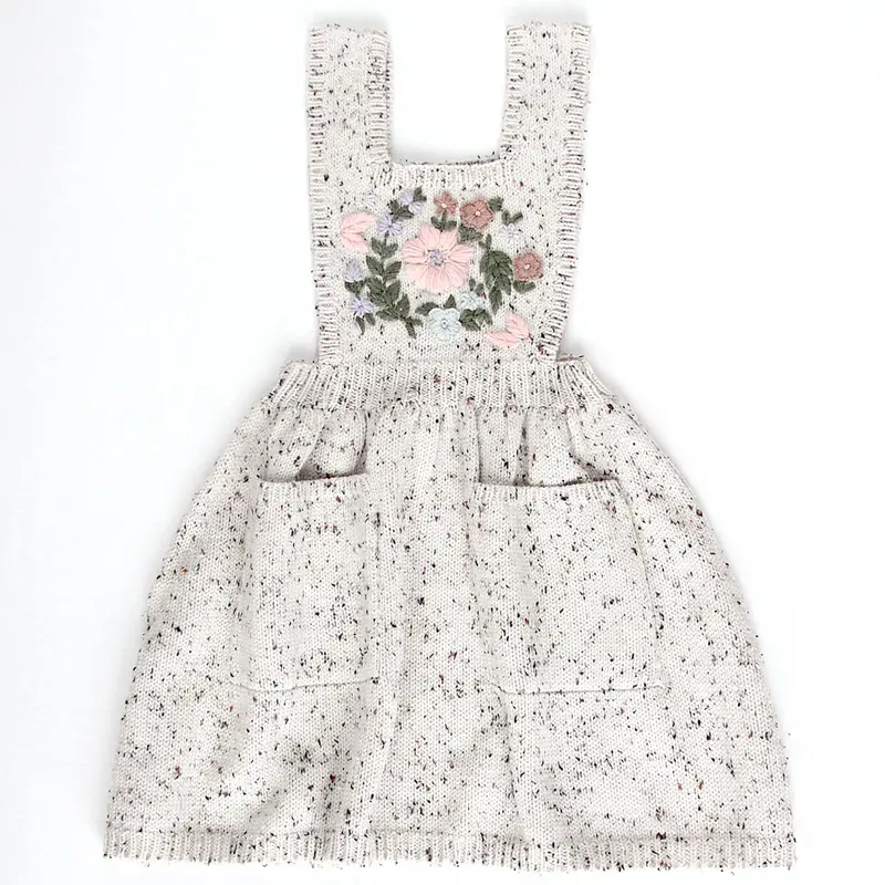 Bouquet Pinafore in Snowdrop Tweed by Iver & Isla