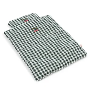 Doll Bedding in Green Check by Konges Sljd