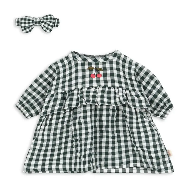 Doll Clothes Set in Green Check by Konges Sljd