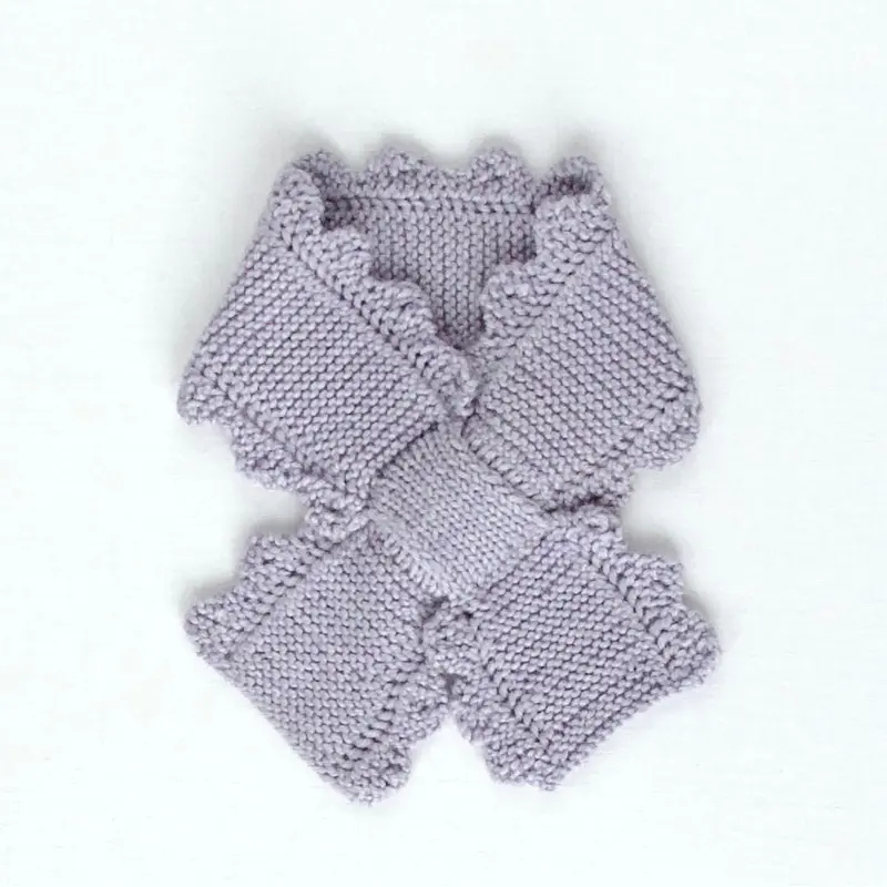 Lace Edge Keyhole Scarf in Heather by Iver & Isla