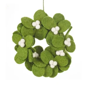 Mistletoe Mini Wreath Hanging Christmas Decoration by Felt So Good