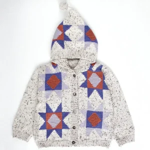 Patchwork Hooded Jacket in Cobalt by Iver & Isla