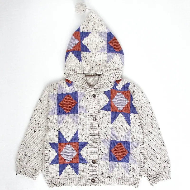 Patchwork Hooded Jacket in Cobalt by Iver & Isla