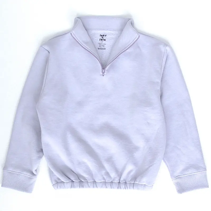Pima Fleece Zip Sweatshirt in Heather by Iver & Isla