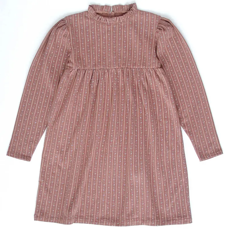 Pima Frill Neck Dress in Wallpaper Lace Floral by Iver & Isla